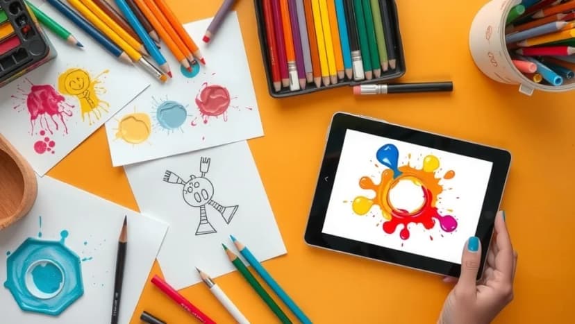 Bild konst och medier för små barn